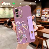 VRQR เคสโทรศัพท์หมีน่ารักที่มีกรอบสีเดียวกันสำหรับ Infinix Zero 5G 2022 2023 Zero 20 X6821 X6815B X6815C ตัวปกป้องกล้องถ่ายรูปซิลิโคนนิ่มฝาครอบด้านหลัง