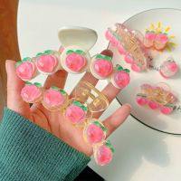 1PC Women Peach Hair Claw Girls Clamps Spring Summer Resin Hair Crab Cross Hair Clips Headband Hairpin Fashion Hair Accessories