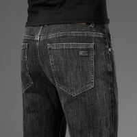 【YD】 2023 New Gray Mens Stretch Jeans Classic Korea Fashion Color Male Straight Denim Trousers