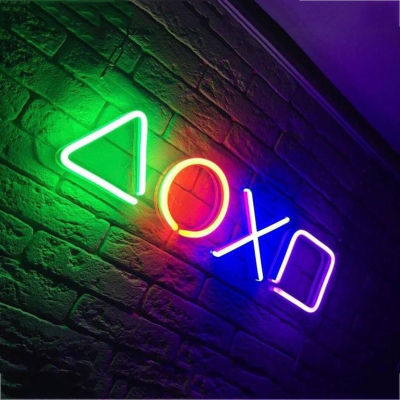 Game Icon Neon Sign Light LED Neon Lamp Wall Hanging Atmosphere Night Light For PS4 Game Room K Bar Decoration Birthday Gifts