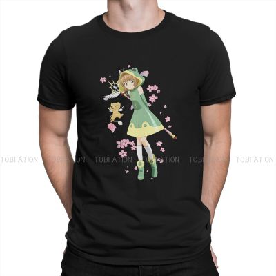 Anime Card Captor Sakura Frog Green Tshirt Homme MenS Streetwear Blusas Cotton T Shirt For Men