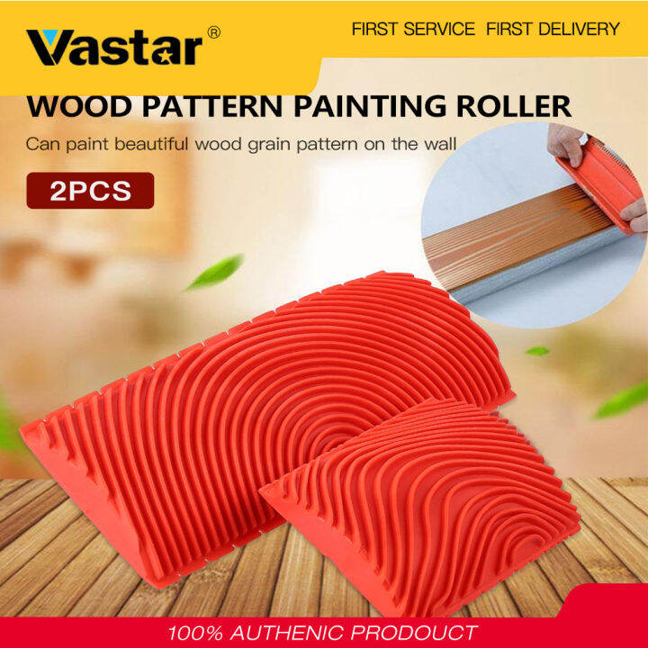 Vastar 2Pcs/set Rubber Roller Brush Imitation Wood Graining Wall