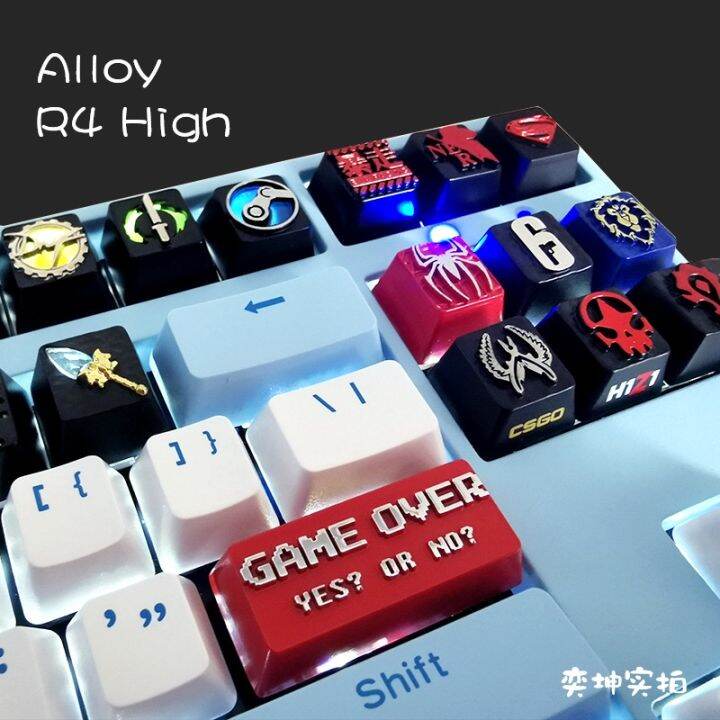 keycap-ปุ่มกดคีย์บอร์ด-โลหะผสม-ลายเกม-lol-dva-ow-eva-pikachu-superheroes-spider-man-iron-man-เหมาะกับของขวัญ