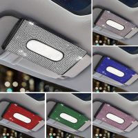 Car Tissue Box Sun Visor Seat Back Tissue Box White Black Red Pink Diamond studded Girl Car Accessories Bling Tissue Box