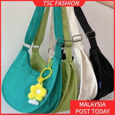【hot sale】☂❈♀ C16 TSCfashion Korean Fashion Canvas Bag Girls New Large Capacity Shoulder Bag Joker Fashion Messenger Bag Simple Student Class Commuter Dumpling Bag
