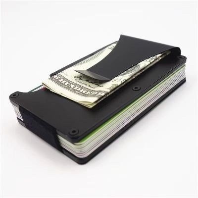 กระเป๋าใส่บัตรเครดิตอลูมิเนียมสำหรับธุรกิจ2021สำหรับผู้ชายผู้หญิงกระเป๋าสตางค์แบบมินิมอลลิสต์ Rfid การปิดกั้นบัตรโลหะแบบบางคลิปดร็อปชิปปิ้ง
