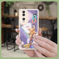 Cartoon Skin-friendly feel Phone Case For Huawei Honor70 Liquid silicone shell Back Cover Nordic style Nordic wind cute