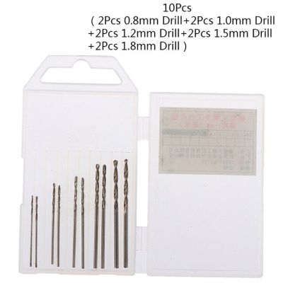 HH-DDPJ10pcs/box High Quality Mini Drill Hss Bit 0.8mm-3.0mm Straight Shank Pcb Twist Drill Bits Set