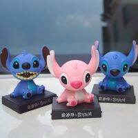 ภาพอนิเมะปักมุม Lilo Stitch 12ซม. เครื่องประดับรถของเล่นสั่นหัวเป็นของขวัญตุ๊กตาโมเดลสำหรับเด็ก