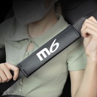 2Pcs Carbon Fiber Car Seatbelt Shoulder Protector Cover Safety Belt Ornament For Mazda M6 Auto Interior Accessories Seat Covers