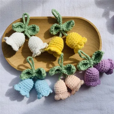 Charms Gifts Handbag Pendants Women Keychain Car Key Ring Handmade Keyring Flower Knitted Keychain Bag Pendants