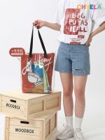 Cartoon canvas bag womens one-shoulder handbag jelly bag transparent student office worker shopping custom bag W254 【BYUE】