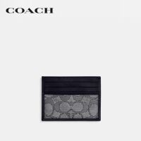 COACH ที่ใส่การ์ดผู้ชายรุ่น Card Case In Signature Jacquard สีดำ CC102 EVK