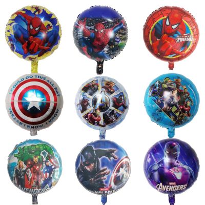 ●▽❁ 10Pcs 18inch Hero Helium Foil Balloons Avengers Spiderman Captain Ballon Children Birthday Party Baby Shower Supplies Air Globos