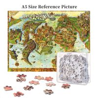 Atlantis Center Of The Ancient World Wooden Jigsaw Puzzle 500 Pieces Educational Toy Painting Art Decor Decompression toys 500pcs