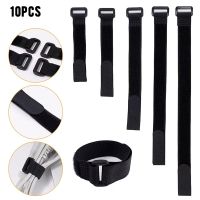 10PCS 15-60cm Nylon Reverse Buckle Hook Loop Fastener Tape Multipurpose Quality Cable Ties Strap 2/2.5cm Wide Black