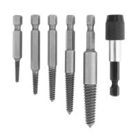 6ชิ้น/เซ็ต Bolt Remover สกรู Extractor HSS สกรู Remover เจาะ Bits Hex Shank และ Spanner สำหรับหัก/เสียหาย Bolt Stud