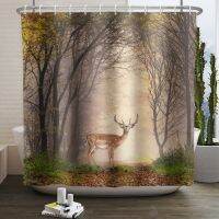 Africa Wild Animal Shower Curtain Wildlife Animal Safari Cool Art Waterproof Washable Fabric Bathroom Decoration Set With Hooks