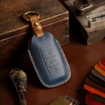 Luxury Leather Car Key Case Cover Fob Protector Accessories for Changan Cs35 Cs55 Cs75 Auto Keychain Holder Keyring Shell Bag