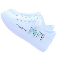 2023 New In Fashion Casual Sneakers Women Shoes for Women Shoes Summer Pu Printed Cute Cat Flats Platform Shoes Zapatos Mujer