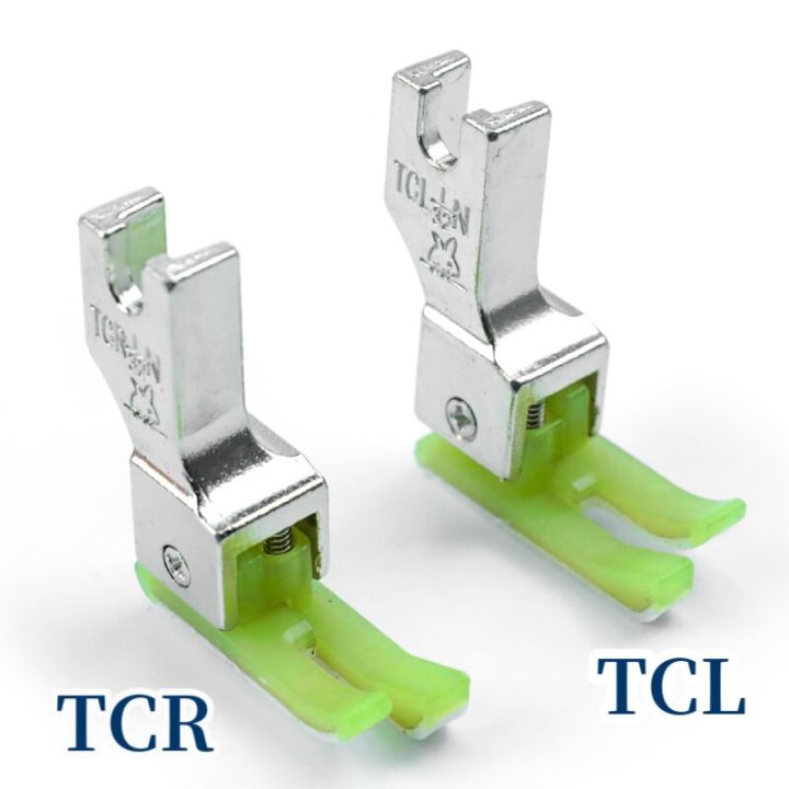 tcr-tcl-ขวาและซ้ายพลาสติกที่กดเพื่อชดเชยสำหรับงานอุตสาหกรรม1เข็มเครื่องจักรเย็บผ้า1-16-1-32นิ้ว