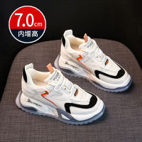 Spot parcel post2023 Spring and Summer New Sports Shoes Thick Bottom Height Increasing Insole Suction Film Bottom Dad Shoes Womens Breathable Small Size Womens Shoes 3233