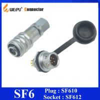 Original Weipu SF6 2 3 4 5ขาชายหญิงปลั๊กด้านหลัง-Nut Mount Socket SF610B SF612B IP44 IP67ขั้วต่อกันน้ำ