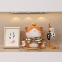 Lucky cat home living room entry porch cabinet tray decoration key storage decoration housewarming new home gift