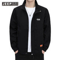 JEEP SPIRIT แจ็คเก็ตแฟชั่นวัยเยาว์ของผู้ชายเสื้อแจ็คเก็ตลำลองคอแบรนด์ทันสมัยสำหรับฤดูใบไม้ร่วงฤดูหนาว