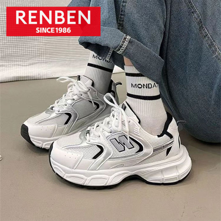 รองเท้าผู้หญิง-renben-รองเท้าถักรองเท้าลำลองฉบับภาษาเกาหลีรองเท้าวิ่งรองเท้าแฟชั่นน้ำหนักเบารองเท้าผ้าใบสตรี