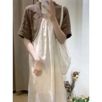 Gifts Factory Outlet 2023 New Summer Temperament Thin Female Cotton And Linen Band Long Skirt Short Top