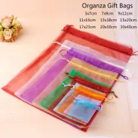 10pcs/lot (9 Sizes) Organza Gift Bag Jewelry Packaging Bag Wedding Party Decoration Favors Drawable Gift Bag&amp;Pouches Baby Shower Cleaning Tools