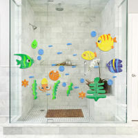 Cute Submarine Fish Wall Stickers Bathroom Bathroom Decoration Stickers Waterproof Tile Stickers 3D Acrylic Wall Stickers