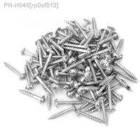 100Pcs M4x25 Zinc Plated Partially Threaded Oblique Self-Tapping Screws Set High Strength Cross Round Head Pocket Hole Jig Screw