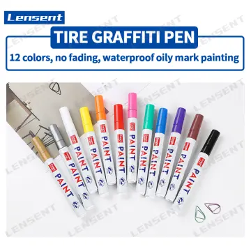 4Pcs White Tire Paint Marker Pens For The Scratch Area Paint Cover  Waterproof