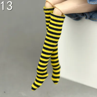 1pair Stockings Stripe Socks for Barbie 1/6 for Blyth licca BJD doll Dolls Handmade Clothes Accessories Baby Girls Gift Toys