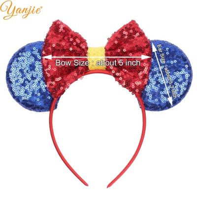 Mouse Ears Headband DIY Girls Hair Accessories Hairband St patricks Day Sequin Hair Bows For Girl&amp;Women Accesorios Mujer