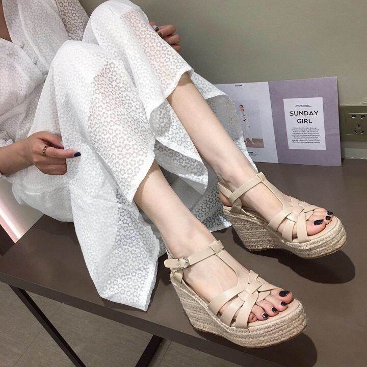 Women Fashion Large Size Platform Shoes Female Wedge Heel Peep Toe