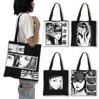 【Lanse store】 อะนิเมะมังงะ Junji Ito Tomie ถุงหิ้วพิมพ์ลายผู้หญิงฟูเจียงกระเป๋าถือสำหรับเดินทางช้อปปิ้งความจุขนาดใหญ่