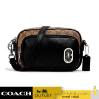 กระเป๋าสะพายข้าง COACH 1695 COURT CROSSBODY IN SIGNATURE CANVAS WITH COACH PATCH (SKHBK) สี: SV/KHAKI/BLACK