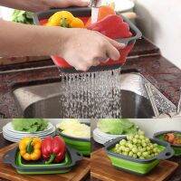 【CW】 Silicone Folding Drain Basket Fruit Vegetable Washing Strainer Colander Collapsible Drainer Storage