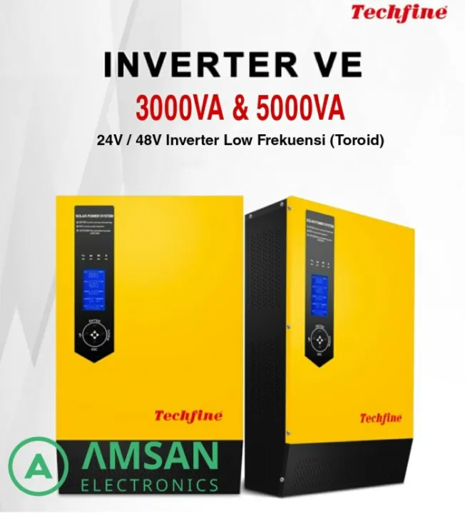 Techfine Inverter Hybrid 3kva Low Frekuensi 24v 48v Lf Trafo Mppt 60a Lazada Indonesia 