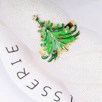 8Pcs Green Chirstmas Tree Napkin Rings For Christmas Dinning Table Setting-งานแต่งงานออกงานปาร์ตี้วันหยุด