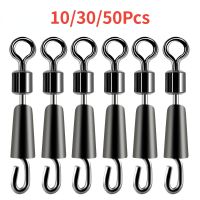 10/30/50pcs/lot Ball Bearing Swivel Solid Ring Fishing Connector Ocean Boat Fishing Hooks Quick Fast Link Connector Pesca Tackle Accessories