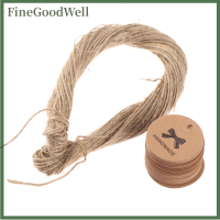 FineGoodWell 100pcs Bow Pattern kraft Paper บรรจุภัณฑ์แขวนแท็กป้ายงานแต่งงาน/วันเกิดปาร์ตี้