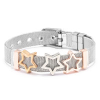 New Design Jewelry Heart Rainbow Unicorn Fine Charms Bracelets with Stainless Steel Keeper Mesh Bracelet Set For Women Gift