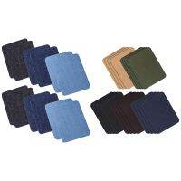 20 Pieces Jacket Jean Clothes Patches Kit 5 Colors &amp; 12 Pcs Iron on Denim Patches 3 Colors (4.9 Inch x 3.7 Inch)