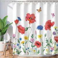 【CW】♛  Shower Curtain for Floral Colorful Watercolor Lnk Set