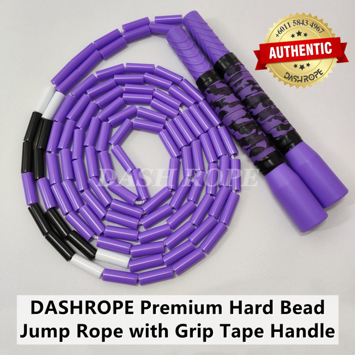 DASHROPE Premium Hard Bead Grip Tape Long Handle Jump Rope