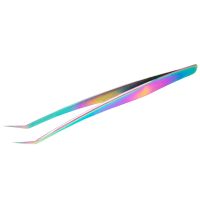 Claiver Colorful Stainless Steel Tweezers Graft Eyelash Extensions Tweezers Curved Straight Nail Clipper 1PCS Nipper Makeup Tool